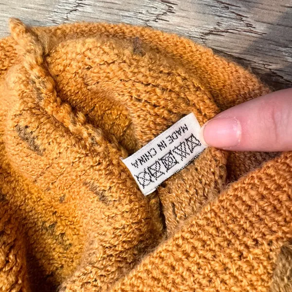 Cozy Chevron Knit Infinity Scarf Mustard Brown Acrylic Warm Winter Accessory‎ - Image 3