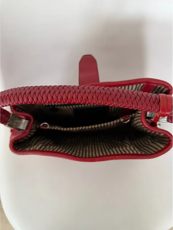 Brighton red leather handbag - Image 7