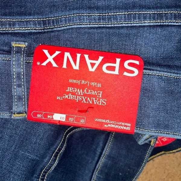 Spanx SPANXshape EveryWear Wide Leg Jeans Pull On Pacific Wash XLP XL Petite‎ - Image 8