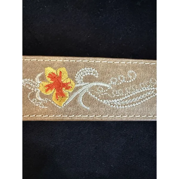 Women's Leather Western Belt Innovation Mexico Embroidered Floral Size 44‎ NWOT - Image 5