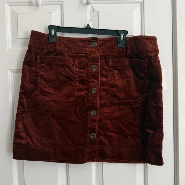 Maeve Colette Corduroy Button Front Mini Skirt Size XL Copper NWT Anthropologie - Image 4