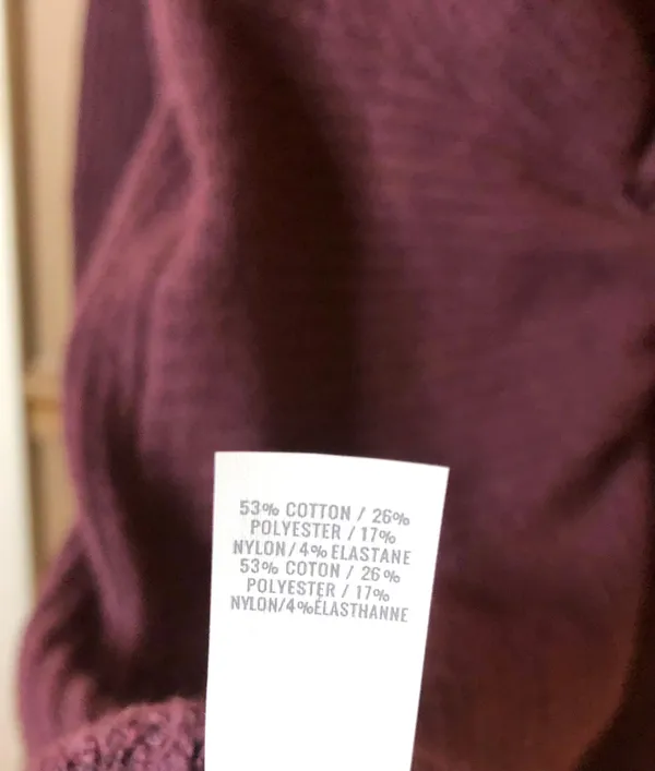 Aerie Twist knot Back Sweater Dress Merlot Purple Maroon Medium - Image 3