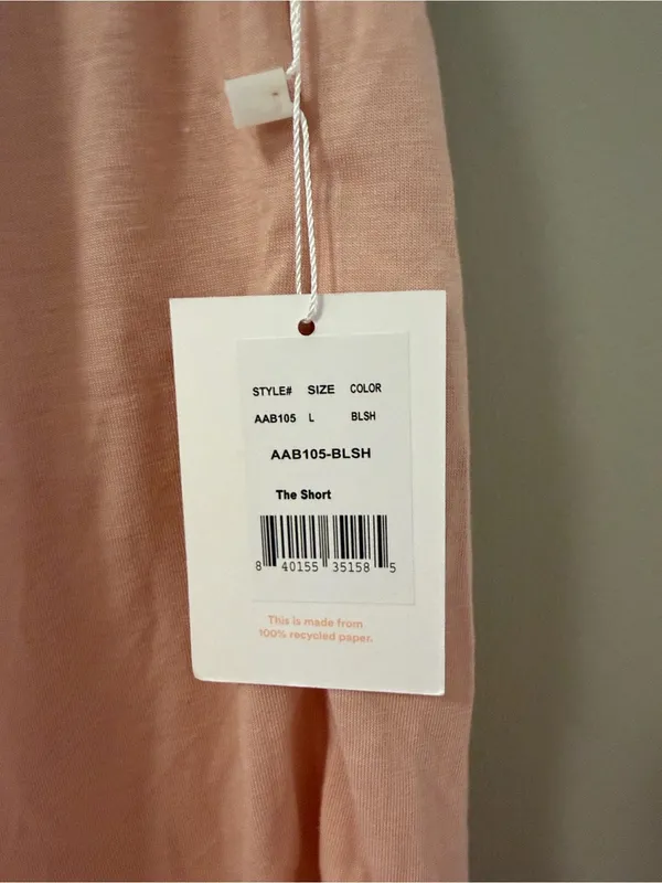 NWT Andie The Short Bamboo Jersey Pull On Drawstring Waist blush Women's Size L - Image 4