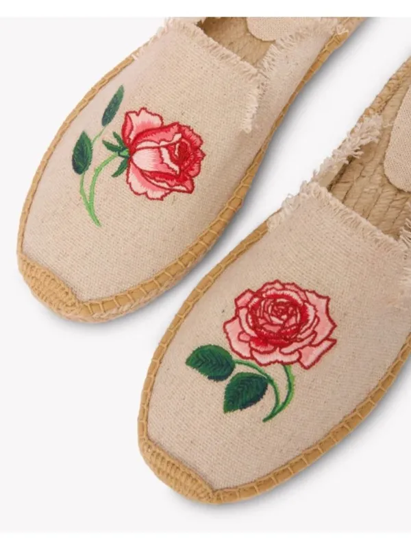 Soludos The Smoking Mule Espadrille Vogue Roses - Natural Undyed Size: 8 - 8.5 NIB - Image 5
