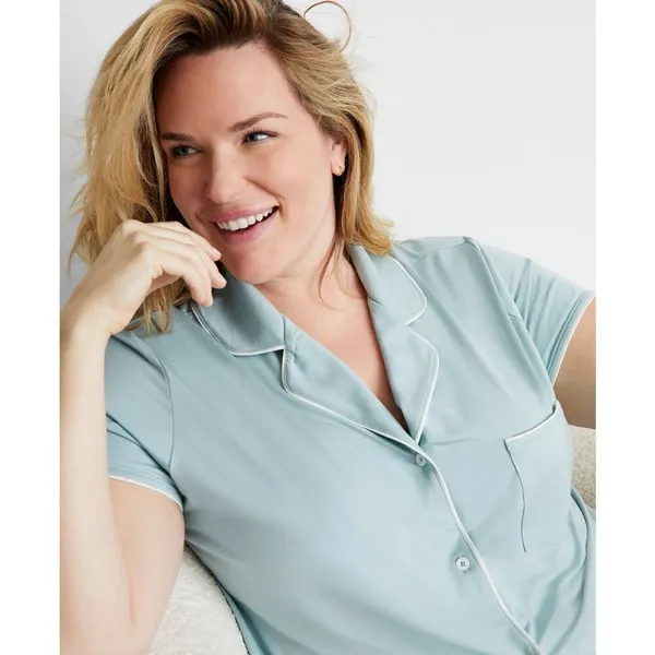 ✨State of Day Women's 2-Pc. Short-Sleeve Notched-Collar Pajama Sz Small Set✨ - Image 3
