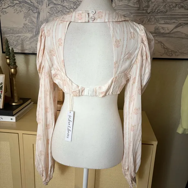 FOR LOVE & LEMONS Carly Top Rose Dainty Open Back Size‎ Large NWT - Image 5