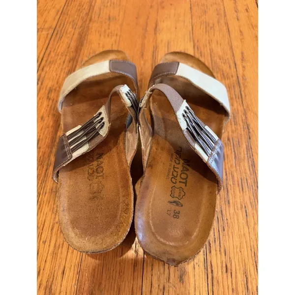 Naot Shoes Sandals Womens Size 7 EU 38 Multicolor Leather Wedge Slide Comfort - Image 3