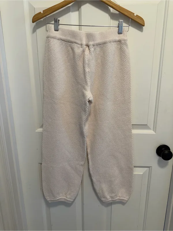 Free People FP Beach Hailee Knit Pants Jogger Balloon size XS Cream Off-White - Image 3