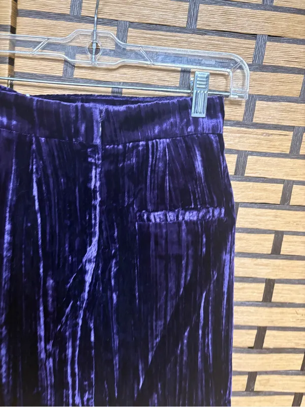 & Other Stories Purple Velvet Mini Skirt Size 4 - Image 4