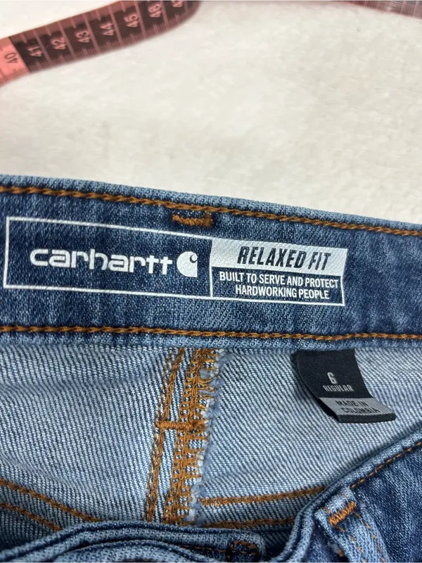 Carhartt Relax Fit Women's Blue Straight-Leg Jeans Size 6 - Image 6