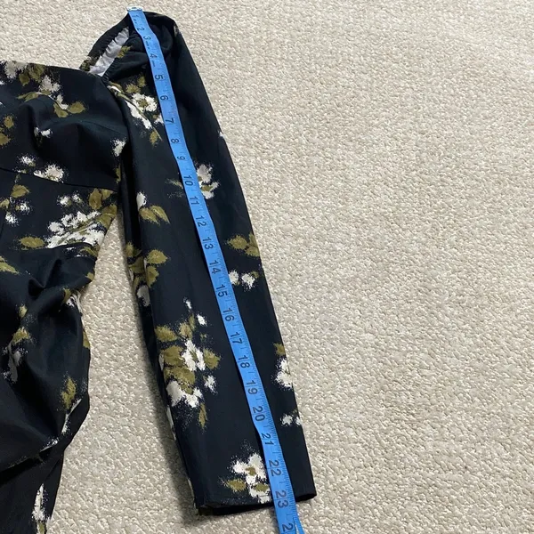 Reformation Floral Sweetheart Neck Midi Dress Long Sleeve Side Slit Size 6 . - Image 13