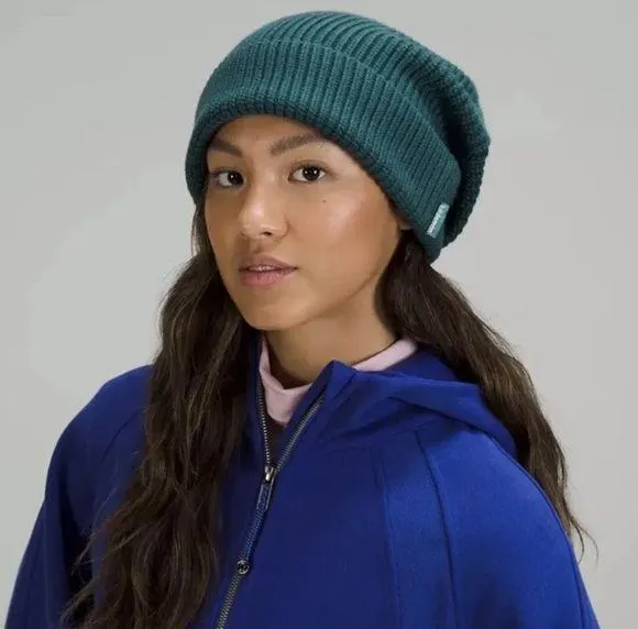 Ribbed Merino Wool Knit Beanie Winter Hat Green Jasper Nwt - Image 2
