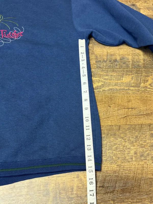Vintage 90s POOH Disney Tigger Sweatshirt Womens XL Embroidered Navy Blue - Image 7