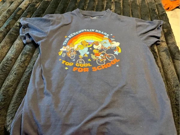 Navy 'Too Cool For School' Graphic Tee Blue Size L - Image 4
