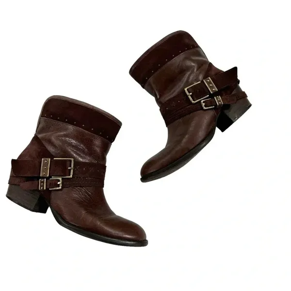 The Sak Women's Harper Leather Boho Ankle Boot Bootie Brown Size 8 - Image 6