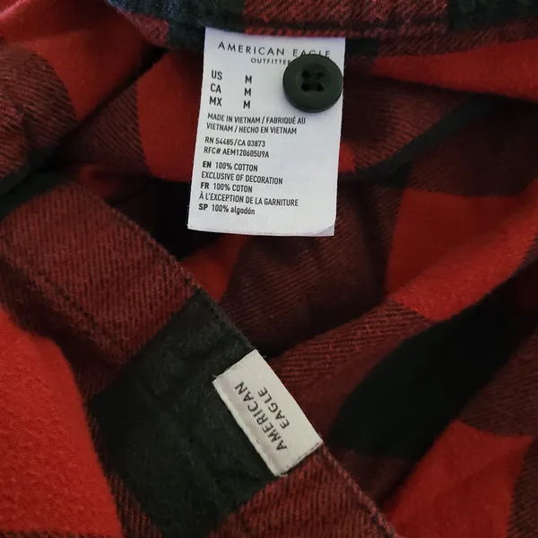American Eagle Buffalo Plaid Women's Size Medium - Image 4