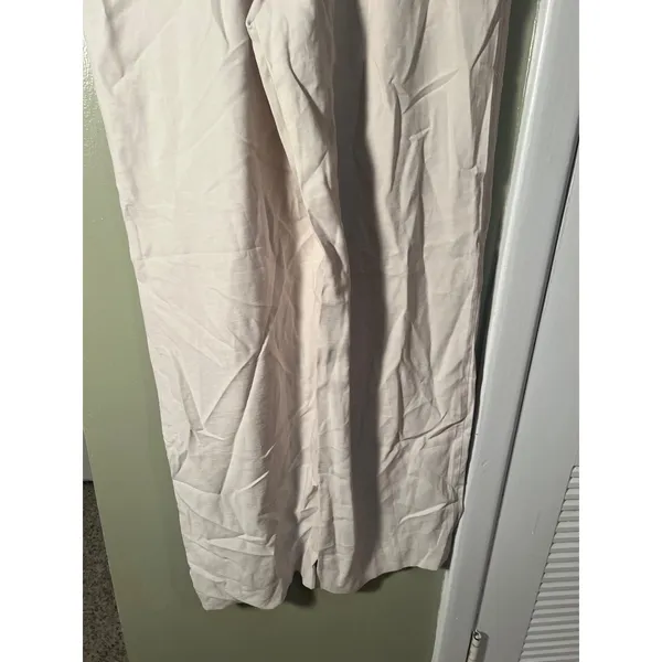 A New Day Women's Sz 6 Wide Leg Pant Cream White Pleated High Rise Pockets Rayon - Image 8