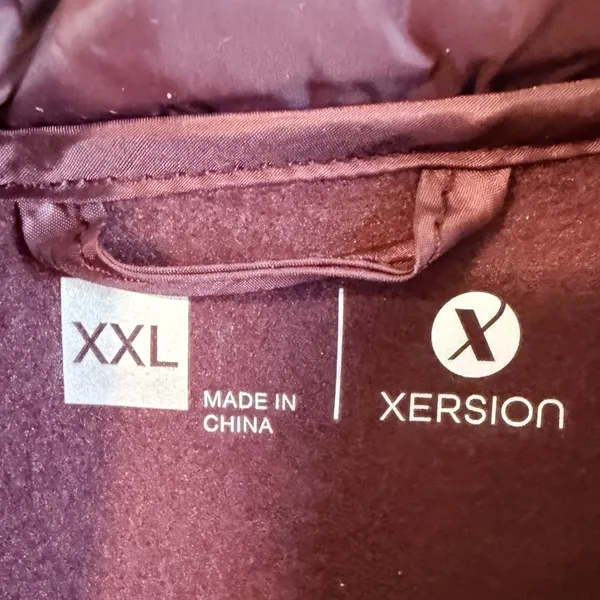 NEW Xersion XXL Womens Maroon Quilted Puffer Vest Full Zip Pockets Stretch - Image 3