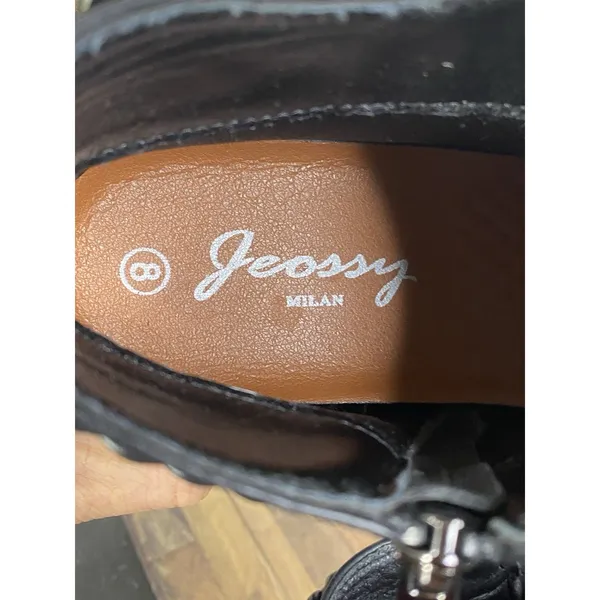 Jeossy Women's Faux Leather Ankle Boots Zipper Casual size 8 NRK23022 - Image 5