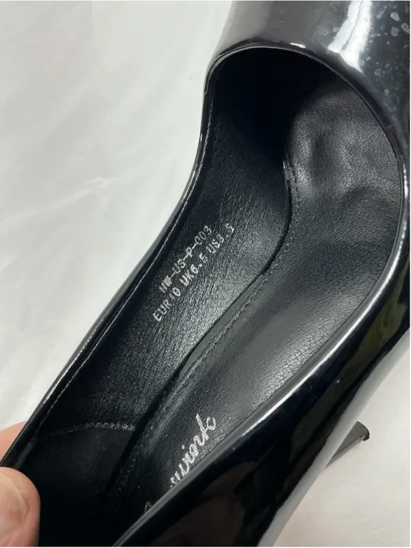 Womans New Hingswink Slip On Stiletto Pumps 8.5 Black Pointed Toe - Image 6
