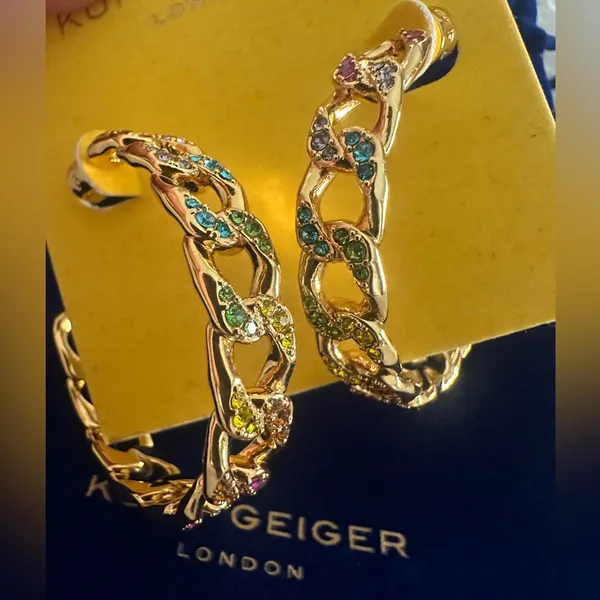 Kurt Geiger Pave Crystal Hoop Earrings‎ - Image 6