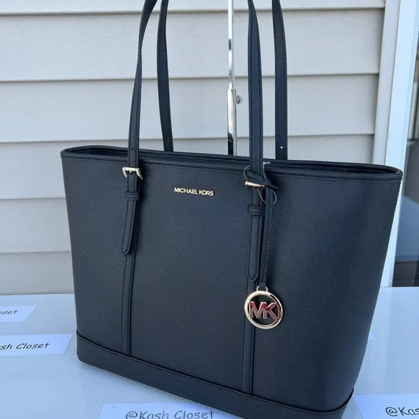 Michael Kors Black Jet Set Travel Large Tote - Image 3
