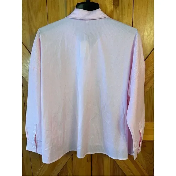 JODIFL Women's Small Pink White Striped Button Up Shirt nwt (3046) - Image 6