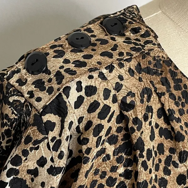 Vintage Leopard Print Blouse Animal Pattern Top Chic Street Style M/L - Image 5
