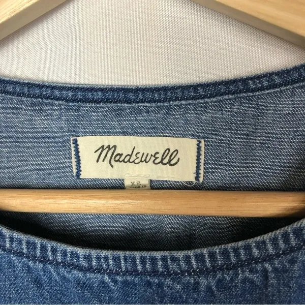 Madewell Denim Step‎ Hem Shift Mini Dress XS - Image 7
