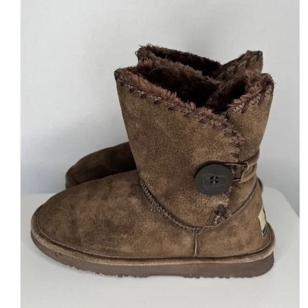 1990s–2000s Lamo Essential Shearling Suede Button Boots 7.5/8 Brown - Image 11