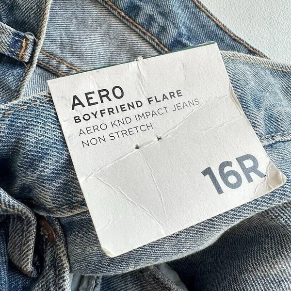 Aeropostale‎ Womens Plus Size 16R Hi Rise Boyfriend Flare Leg Jeans 100% Cotton - Image 7