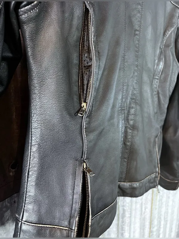 BLACK BRAND LEATHER MOTORCYCLE JACKET WOMEN'S CHARMER BLACK SIZE S/M Ret. $300 - Image 9