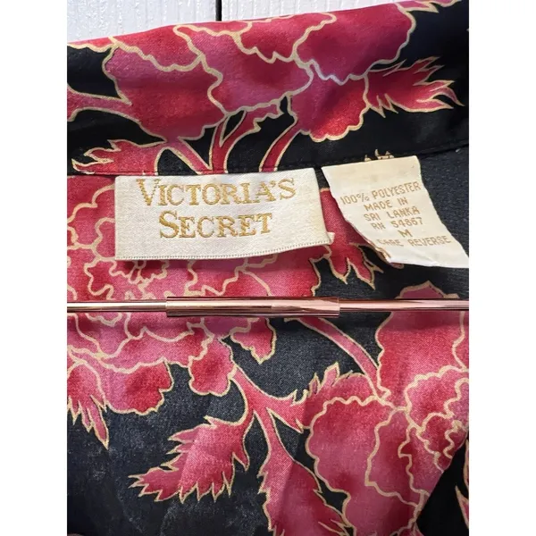 VS victorias Secret Gold Label Vintage Floral Button Down LS‎ Sleep Shirt SZ M - Image 5
