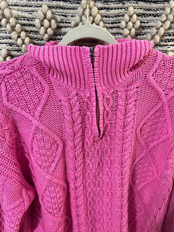 Lucky Brand Cable Zip mock Neck Sweater - Image 4