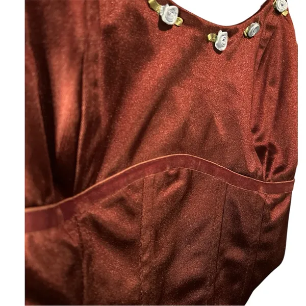 Wild Fable Corset Burgundy Crop Top with rosettes XS - Image 5