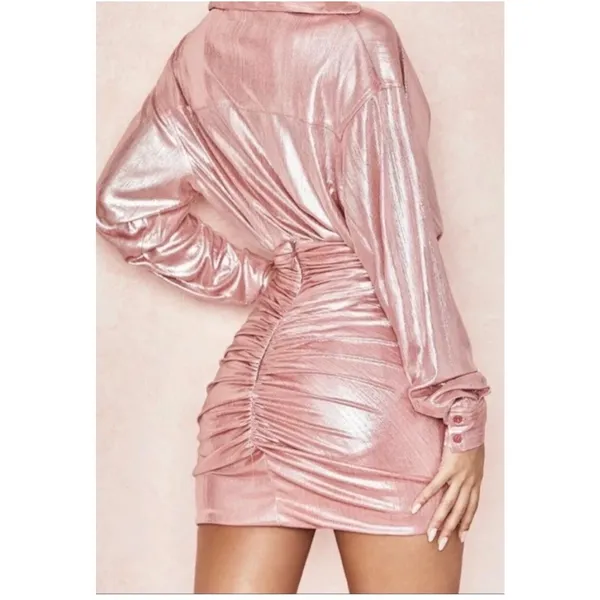 House of CB Roxanne Pint Metallic Shirt size S - Image 7