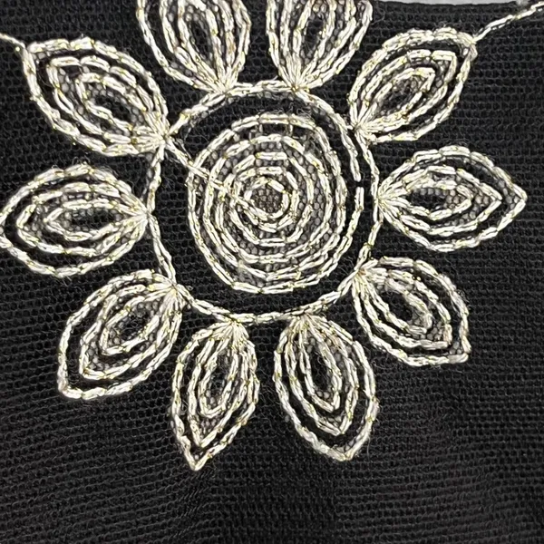 Zara Black Floral Embroidered Mesh Fit and Flare Sleeveless Dress Womens XS‎ - Image 4