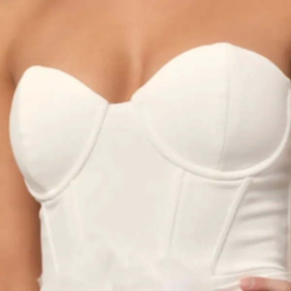 LULU's Bridal Wedding Sexy Minimal Elegant Strapless Bustier Sophisticated Gown - Image 2