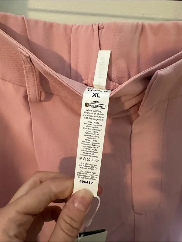 NWT Halara Flex™ High Waisted Pocket Solid Work Tapered Pants pink xl petite - Image 3