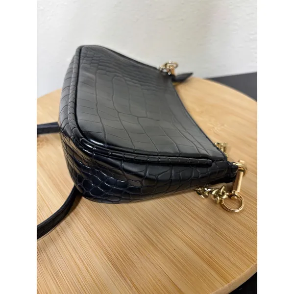 PETA +‎ JAIN Danny Cros Crossbody Bag Women Small Black Embossed Leather - Image 11