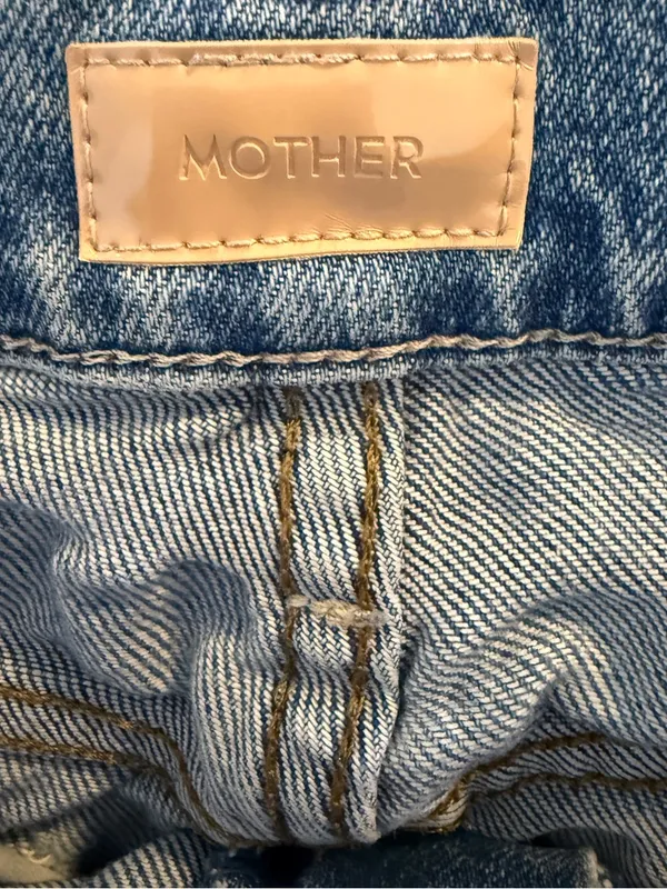 MOTHER High Waisted Rider Skimp Jeans 28 Bloom and Doom Distressed Straight Leg - Image 8
