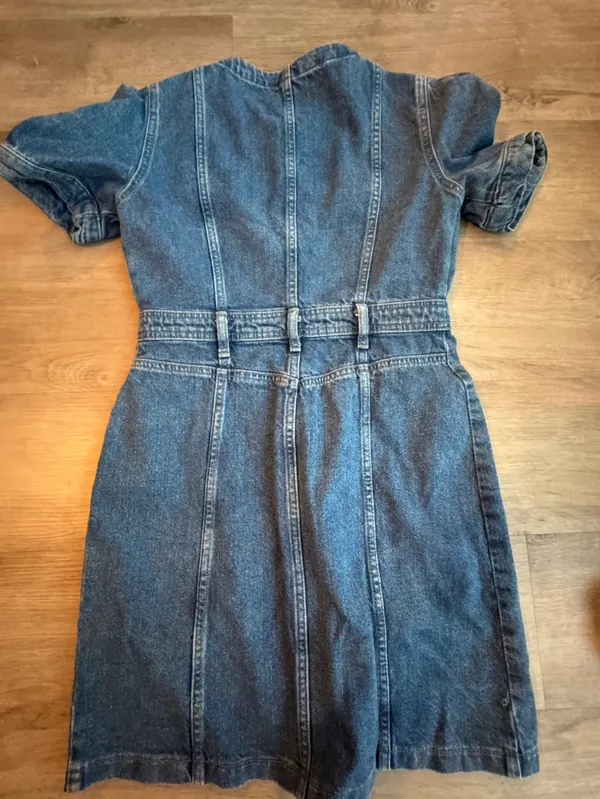 Maje Puff Sleeve Denim Button-Front Dress - Image 9