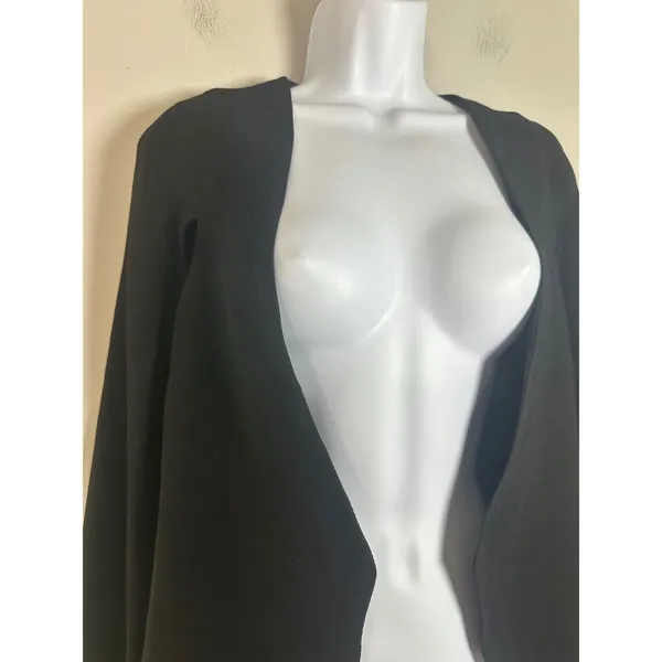 Lavish Alice Black Fringe Cape Blazer Jacket Split Sleeve Open Front ‎ XS - Image 4