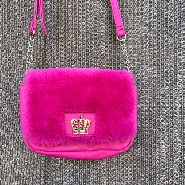 Juicy Couture Vibrant Pink Crossbody Bag Faux Fur Y2K Style - Image 11