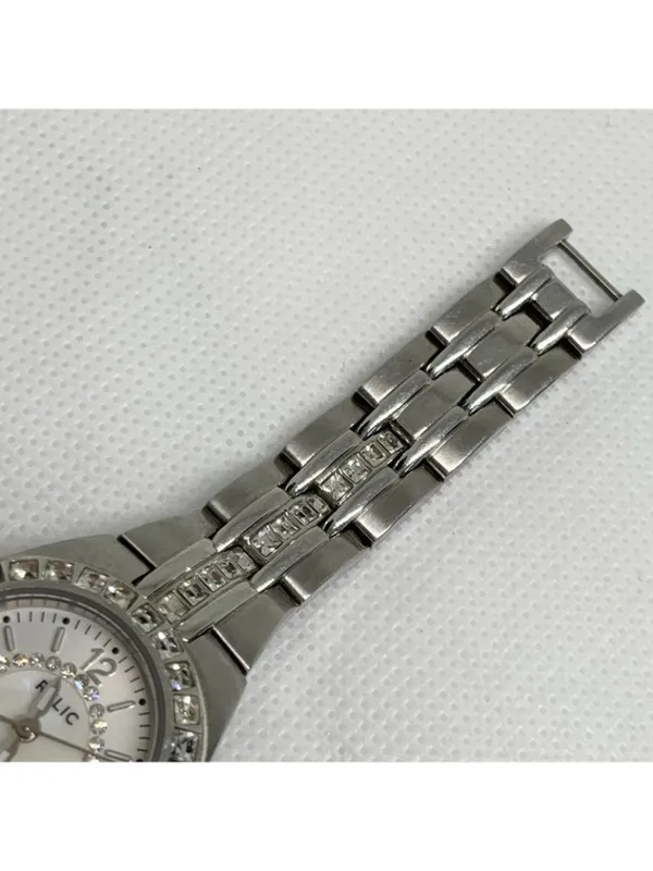 SilverTone tone Relic date watch 26mm all stainless steel 50MWR 5.5” running - Image 4