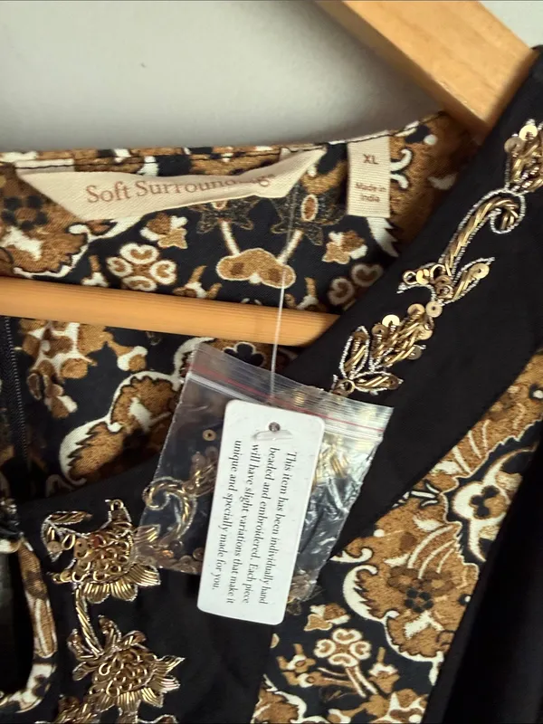 NEW Soft Surroundings Priska Maxi dress in Autumn Tile Boho Artsy XL - Image 7