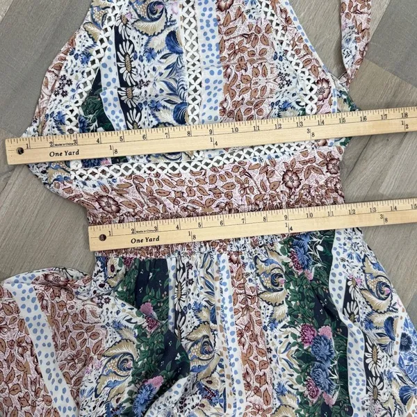 JAASE Endless Summer‎ Boho Multi Floral Print Open Back Maxi Sundress Small - Image 9