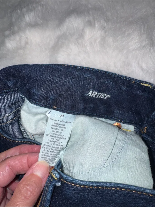 American Eagle Outfitters Women's Dark Indigo Artist Jeans - Image 3