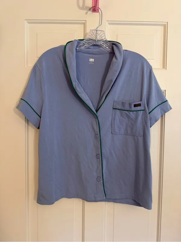Lunya Slumberknit Pajama Top Blue Size Small - Image 2