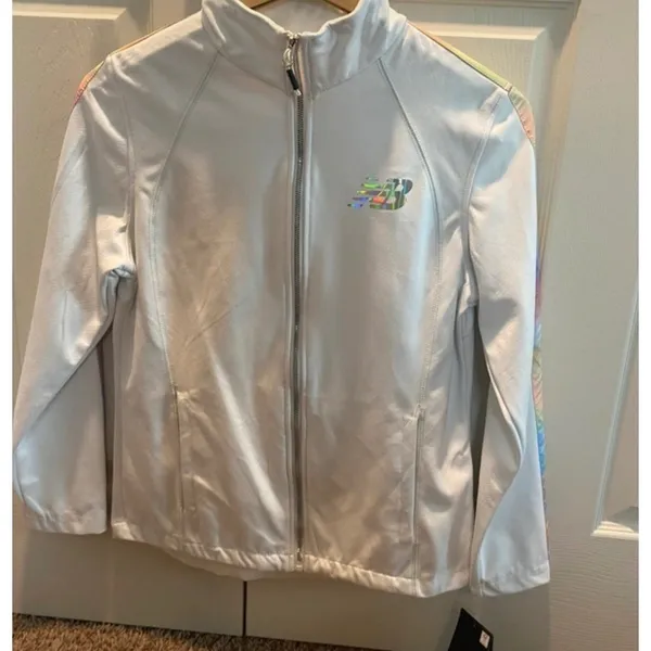 New Balance Jacket Women's Full Zip Performance White Iridescent Size Small NWT - Image 2